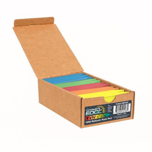 Growers Edge Plant Stake Labels Multi-Color Pack - 1000/Box